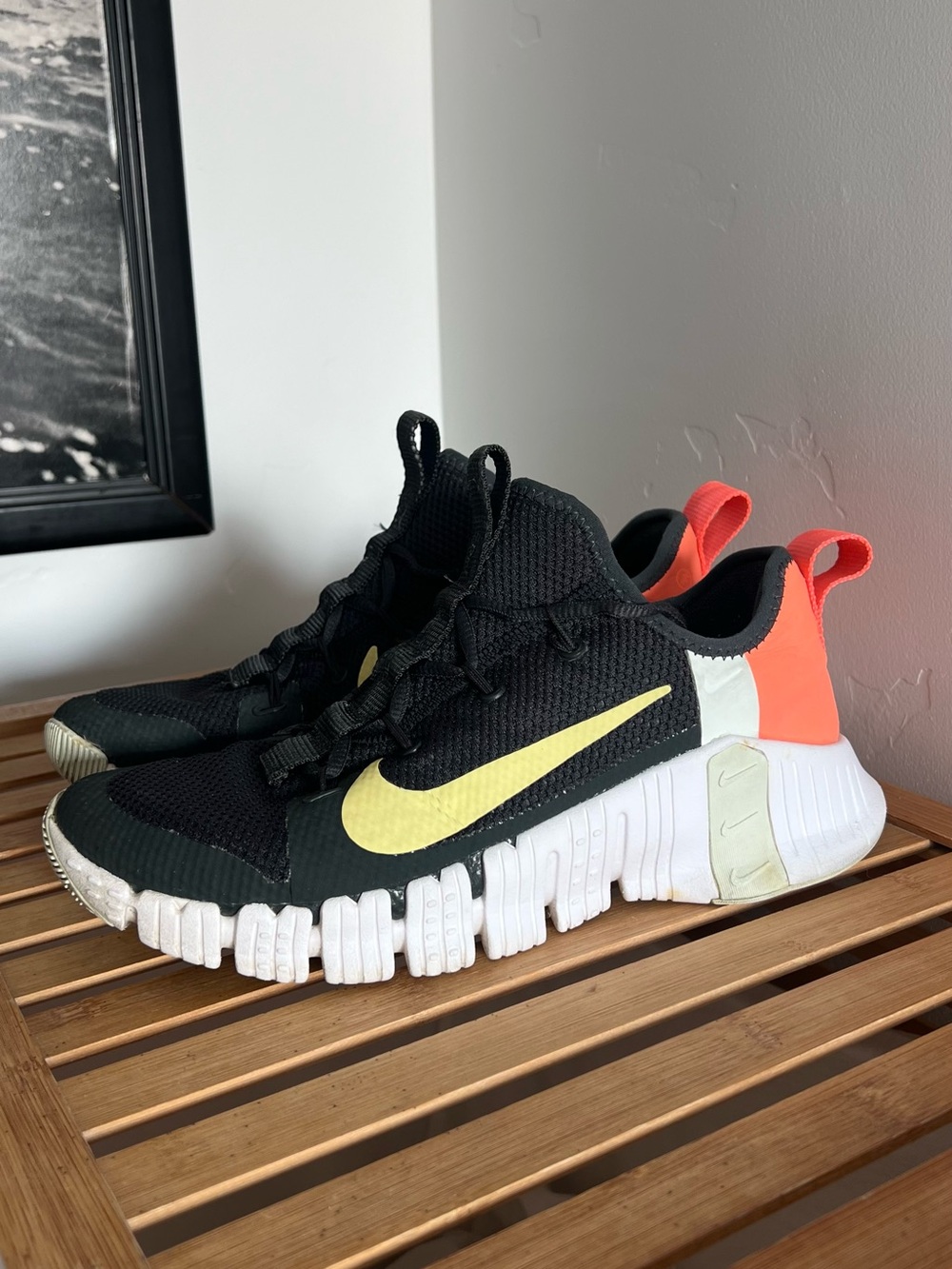 Nike Women's Free Metcon 3 'Black Bright Mango' training shoes, size 9